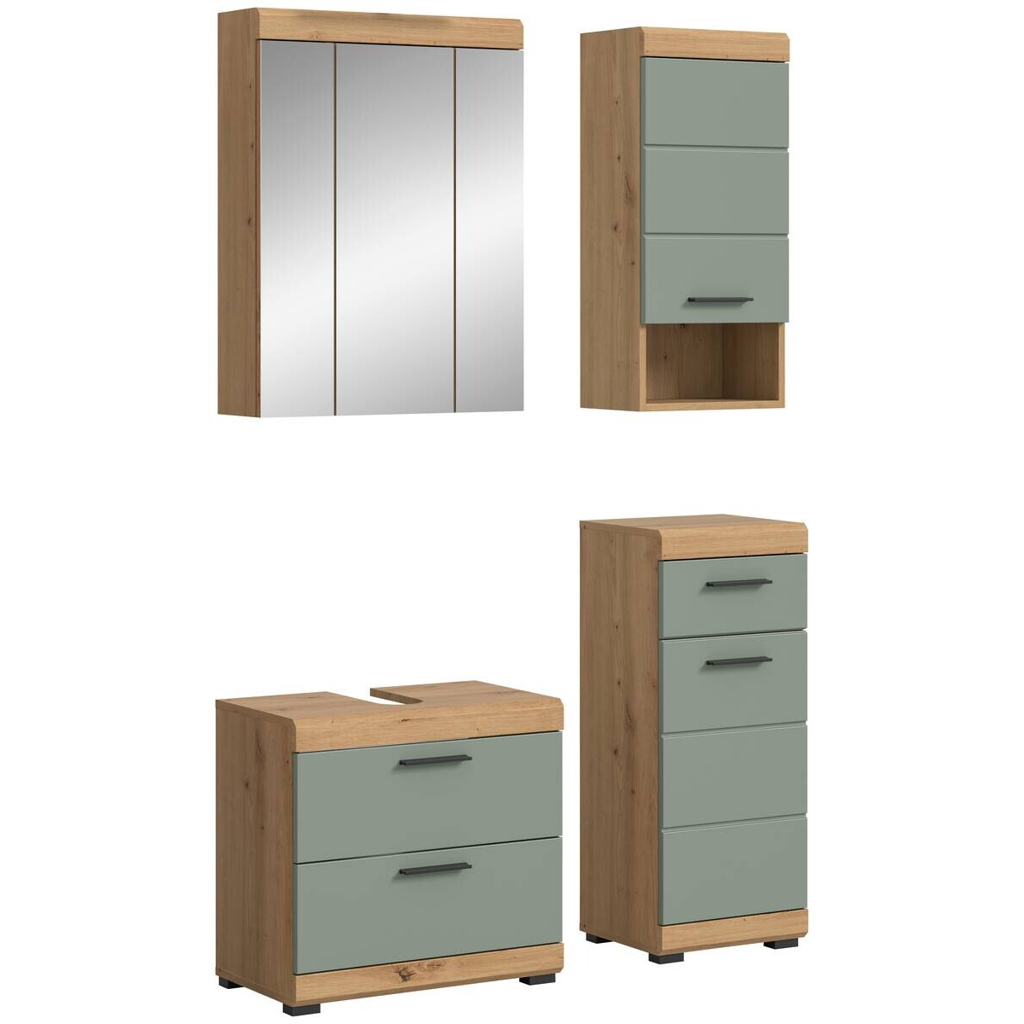 Badezimmer-Set Scout Eiche Artisan Nachbildung salbei Nachbildung B/H/T: ca. 112x191x37 cm
