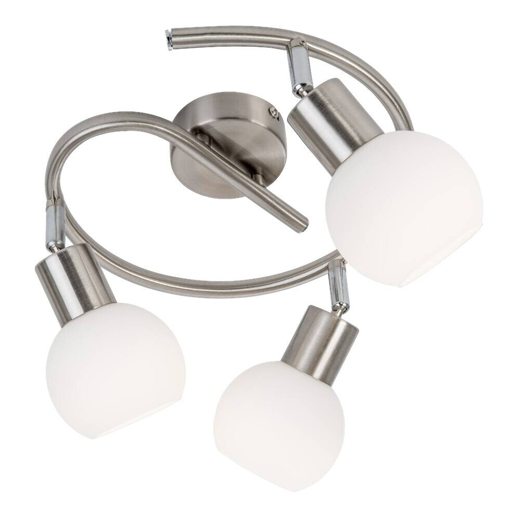 Nowa Spotbalken 871693016 nickel matt Opal Metall Glas H/D: ca. 21x25 cm E14 3 Brennstellen