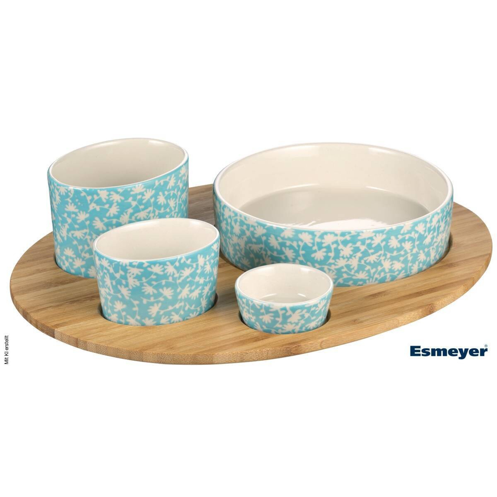 Esmeyer Servier-/Snack-Set KORFU türkis Steingut