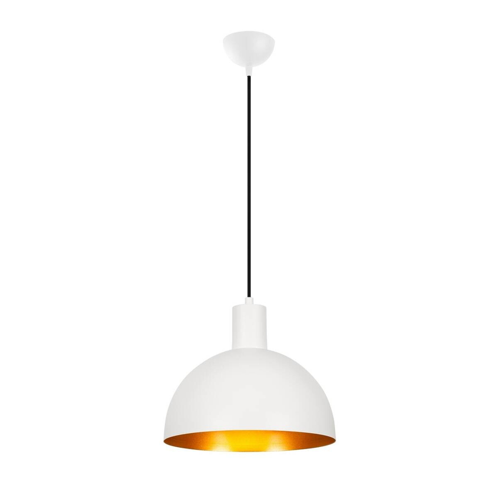 Opviq Pendelleuchte gold weiß Eisen B/H/T/L/D: ca. 30x117x30x30x30 cm E27 1 Brennstellen