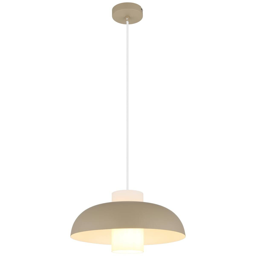 GLOBO Pendelleuchte Lowe sand Metall H/D: ca. 120x38 cm E27 1 Brennstellen