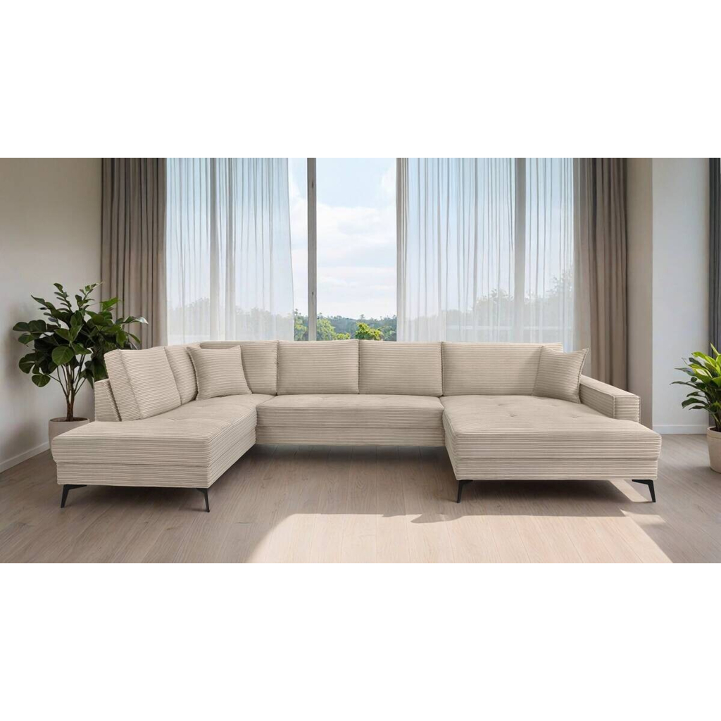 Wohnlandschaft Zero creme Microfaser B/H/T: ca. 362x86x195 cm