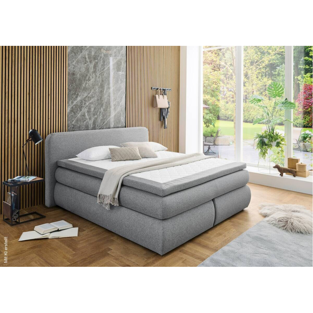 Boxspringbett Madeira Silbergrau Liegefläche B/L: ca. 180x200 cm