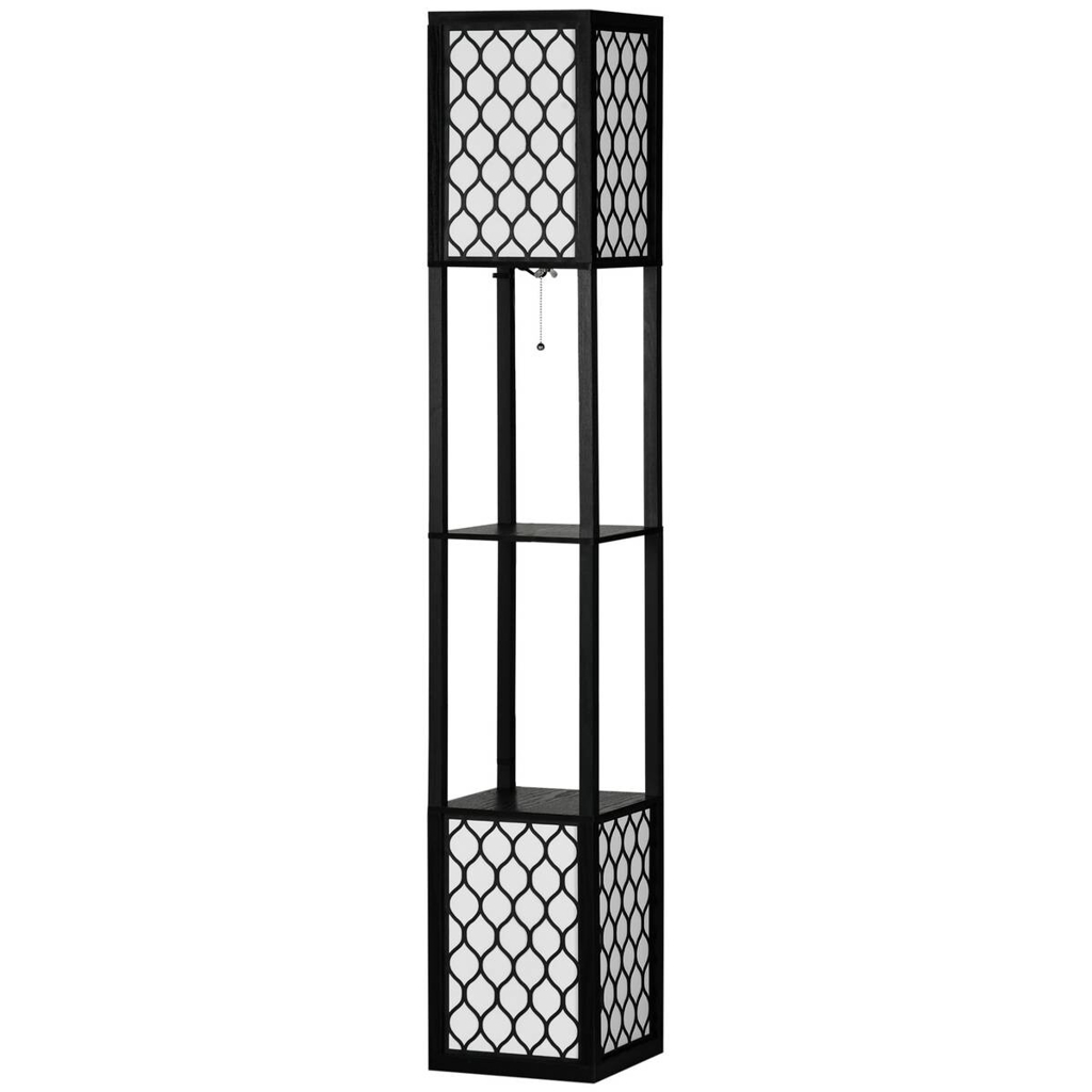 HOMCOM Stehlampe B31-321V90 schwarz Baumwolle MDF B/H/T: ca. 26x156x26 cm