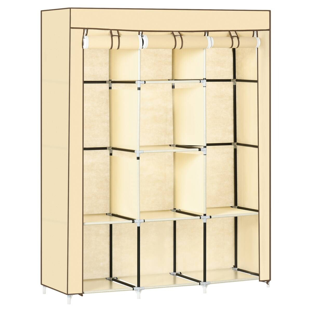 HOMCOM Kleiderschrank beige Edelstahl B/H/L: ca. 43x125x162,5 cm