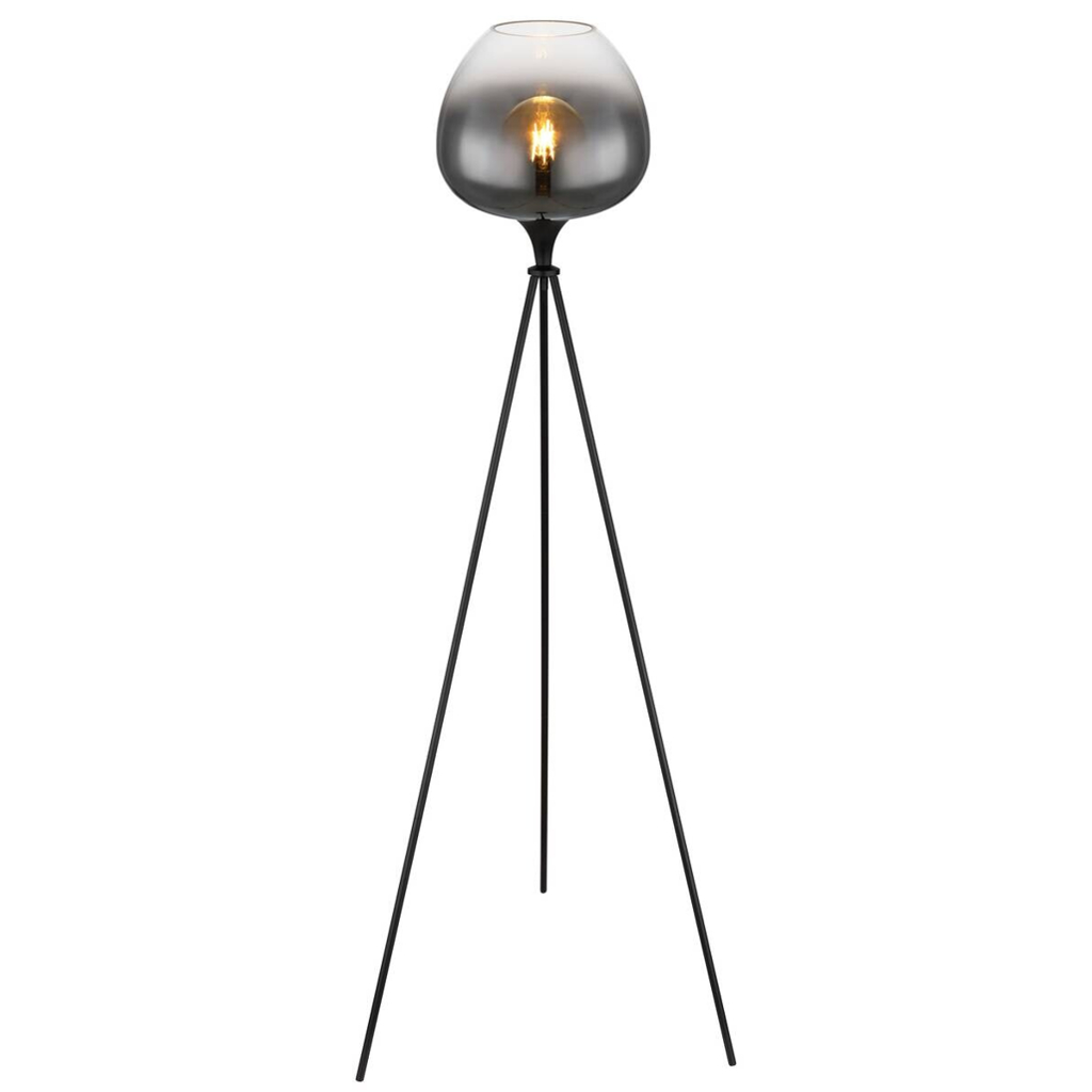 GLOBO Stehlampe schwarz Metall H/D: ca. 145x65 cm E27 1 Brennstellen