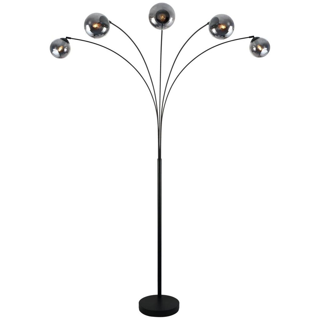 POCOline Stehlampe Akali schwarz Metall B/H: ca. 170x210 cm E14 5 Brennstellen