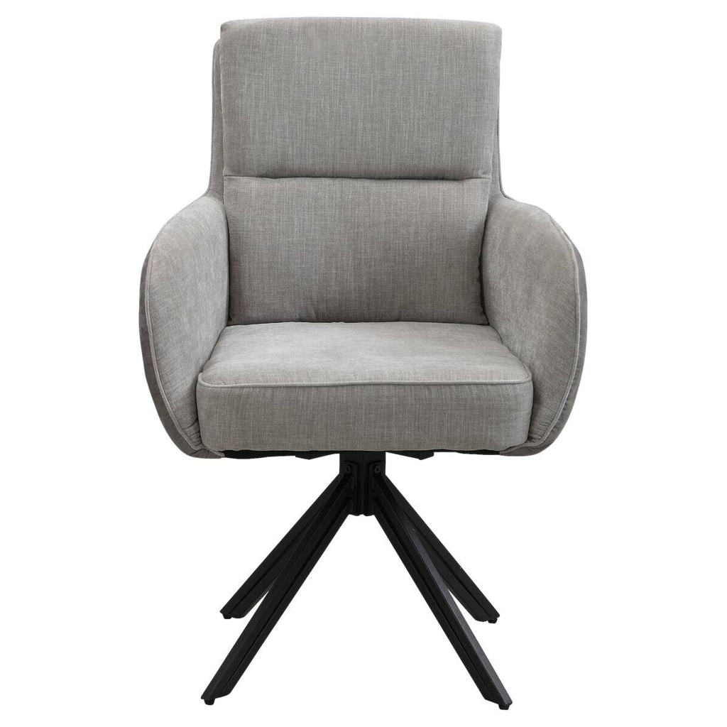 Stuhl TINO, 2er-Set schwarz grau Metall Microfaser B/H/T: ca. 62x94x70 cm