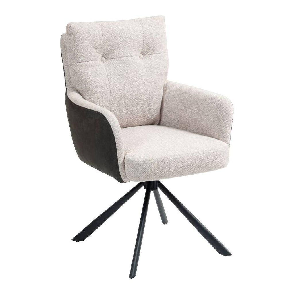 Drehstuhl Lecce beige Microfaser B/H/T: ca. 60x95x67 cm