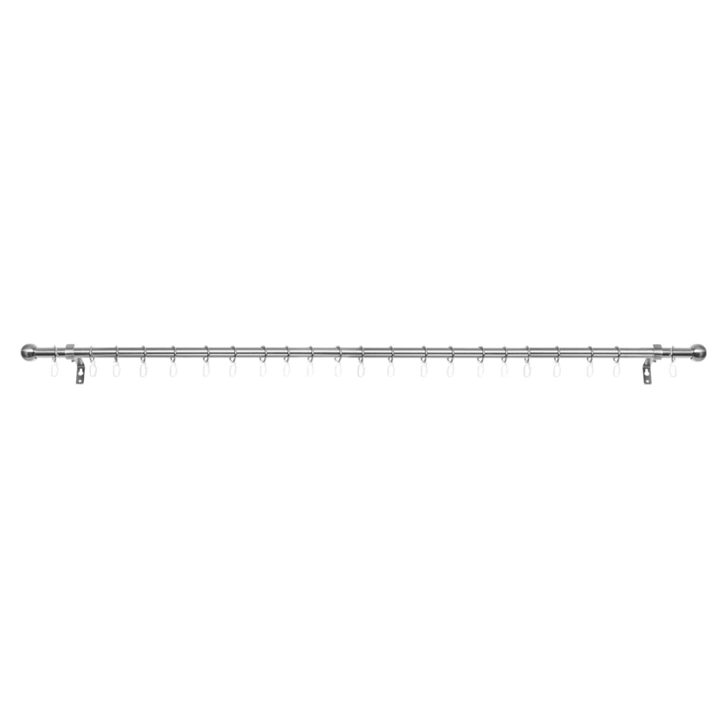 LICHTBLICK Gardinenstange Kugel Edelstahloptik Metall D: ca. 0,2 cm ausziehbar von ca. 120 bis 230 cm 1.0 Läufe