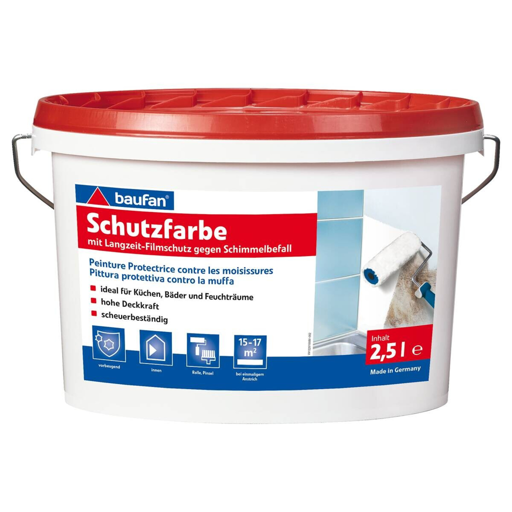 Baufan Anti-Schimmelfarbe weiß ca. 2,5 l