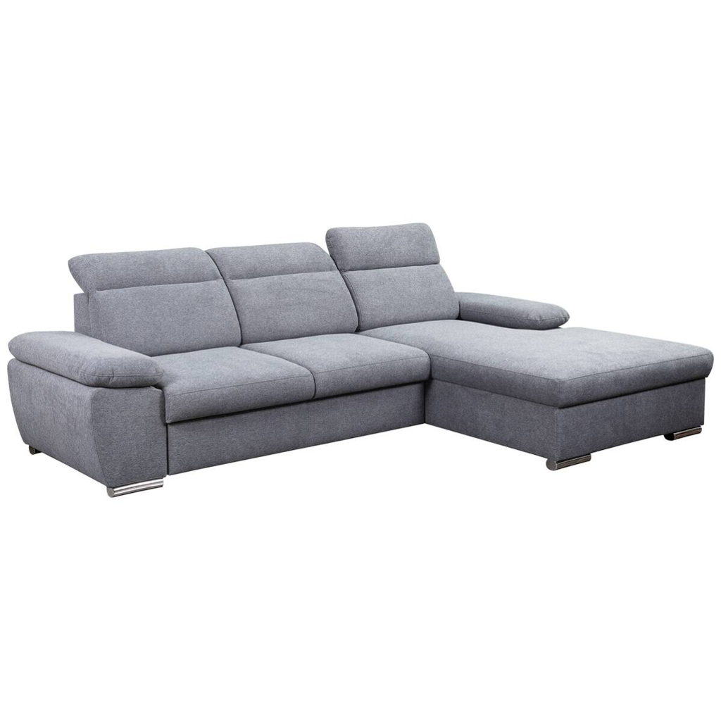 Ecksofa mit Bettfunktion und Bettkasten dunkelgrau Microfaser B/H/T: ca. 285x100x182 cm