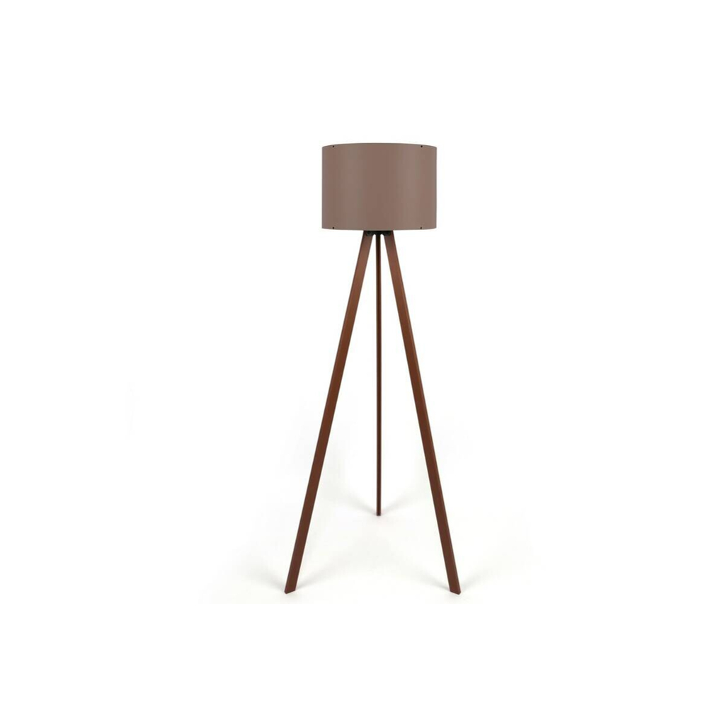Opviq Stehlampe braun PVC MDF B/H/T/L/D: ca. 38x140x38x38x38 cm E27 1 Brennstellen