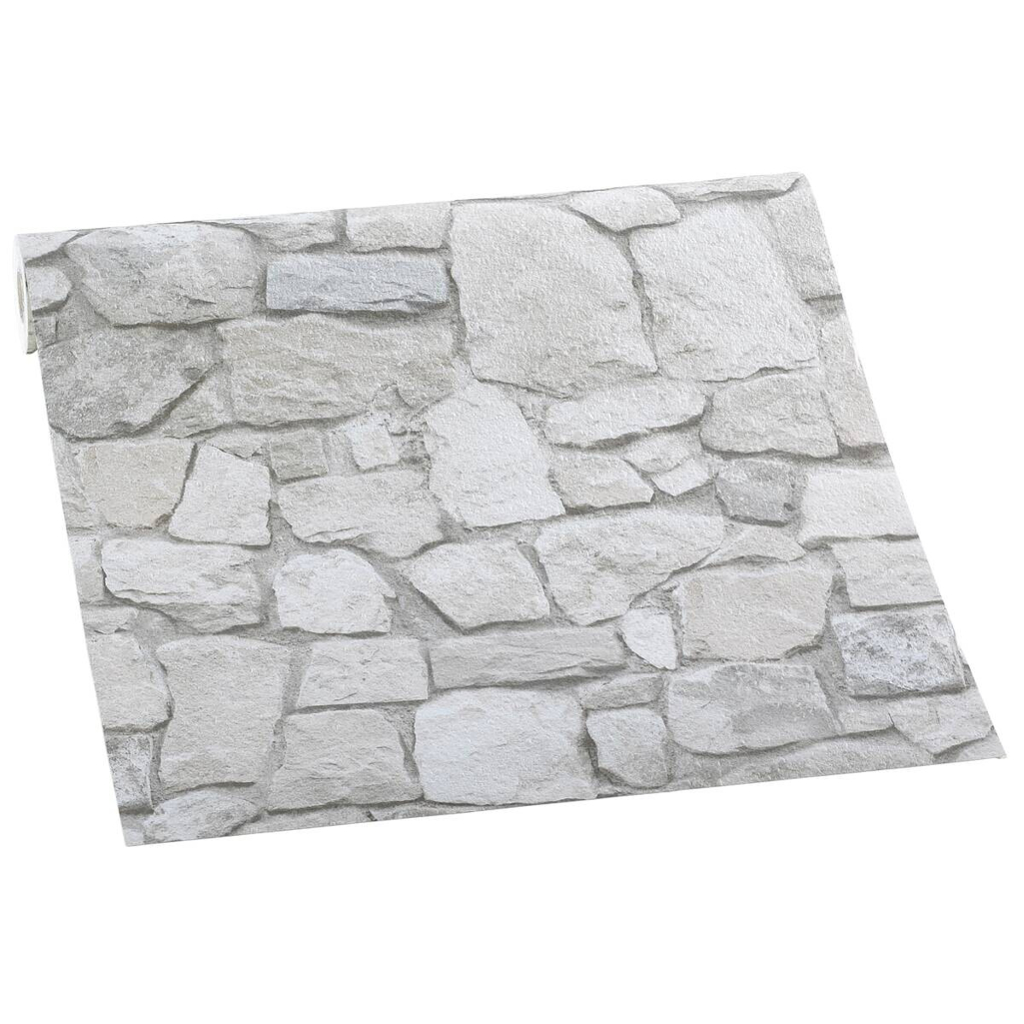 Papiertapete Steinoptik braun beige B/L: ca. 53x1005 cm