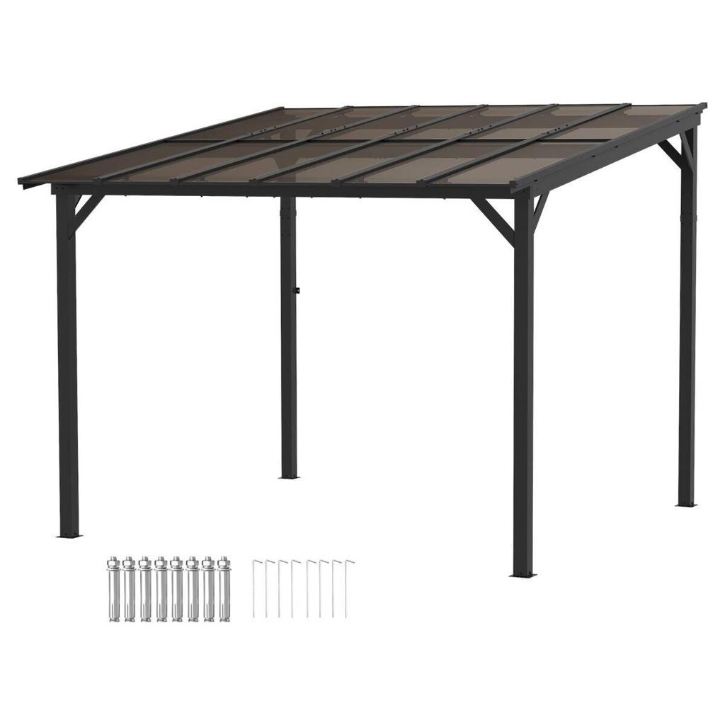 Outsunny Pergola dunkelgrau Metall B/H/L: ca. 294x258x306 cm