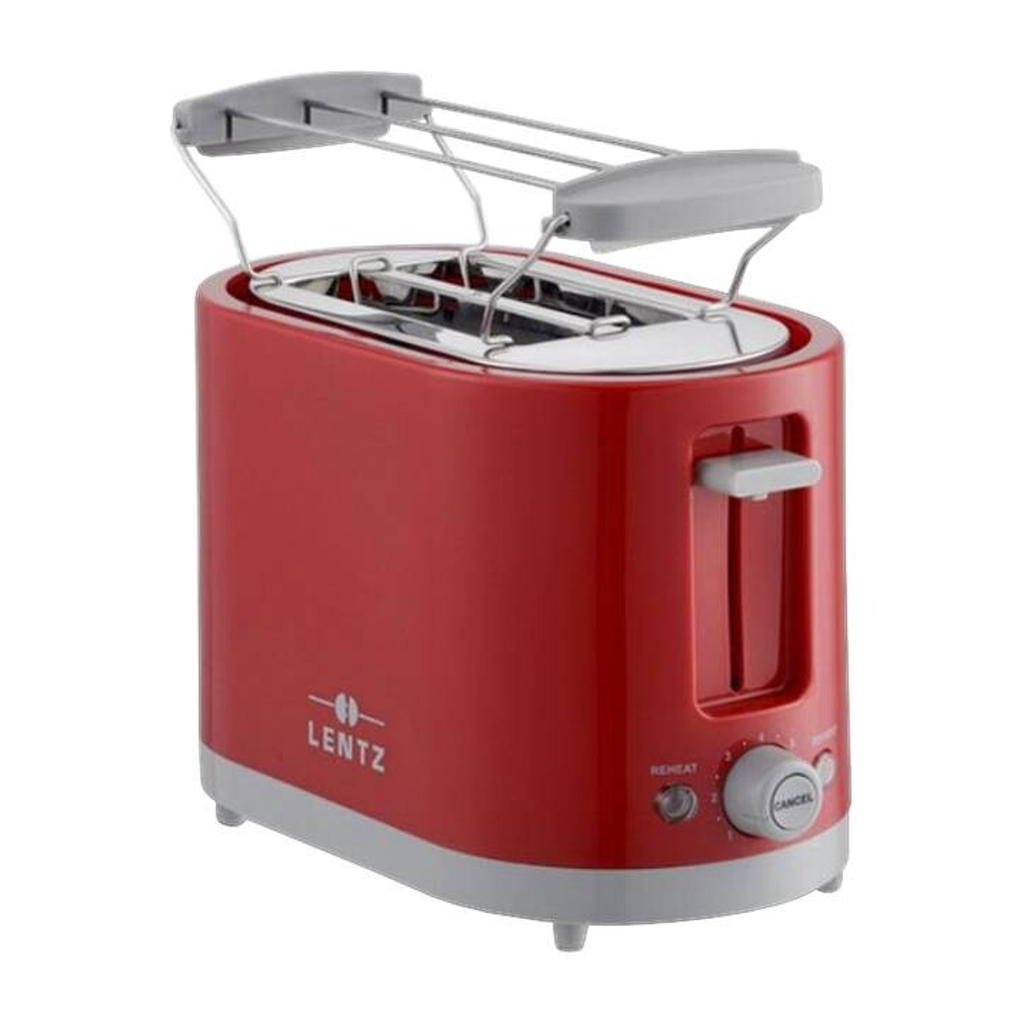 LENTZ Toaster  74272 rot/grau rot grau Edelstahl Kunststoff B/H/L: ca. 15x18x27 cm