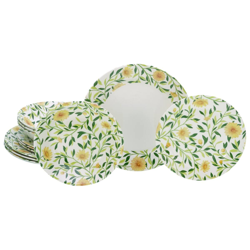 CreaTable Tafelservice Amarilla gelb Steingut 12 tlg.
