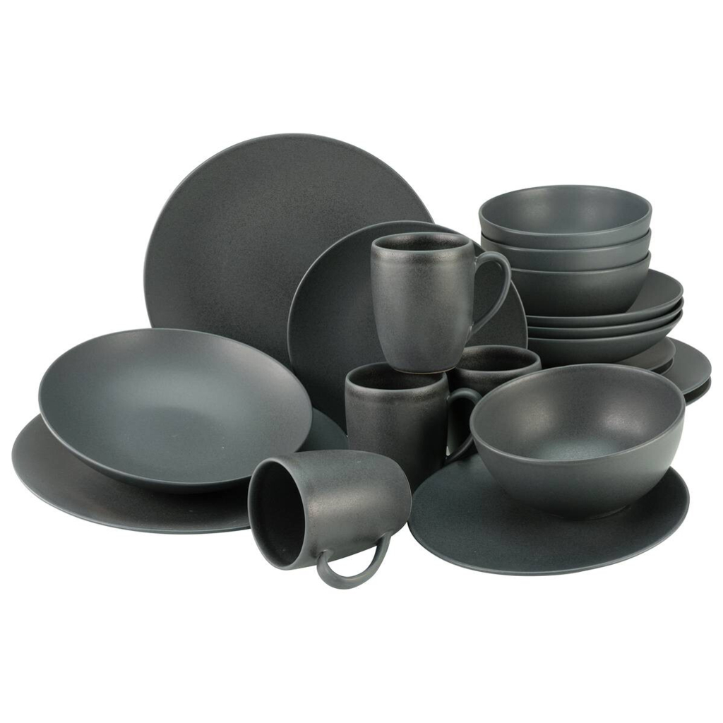 CreaTable Kombiservice Soft Touch schwarz Stein 20 tlg.