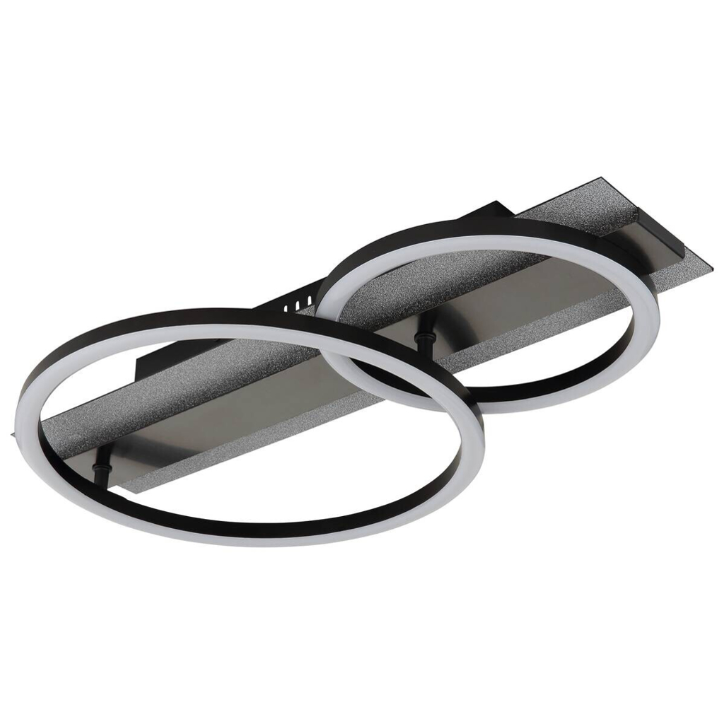 GLOBO Deckenventilator schwarz Metall Edelstahl Kunststoff B/H/L: ca. 10x52,5x32 cm