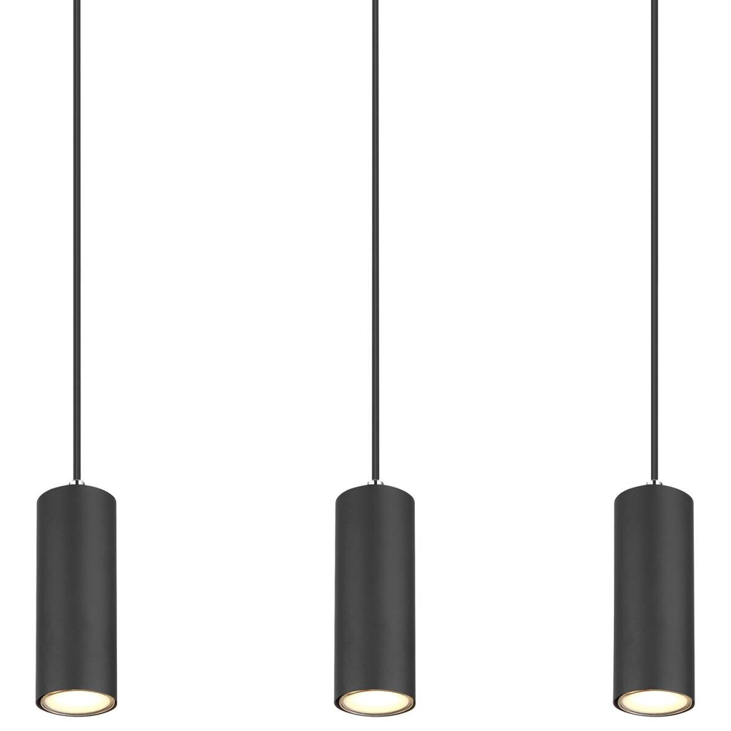 GLOBO Pendelleuchte 57911-6HB schwarz Metall B/H/L: ca. 6x120x115 cm GU10 6 Brennstellen