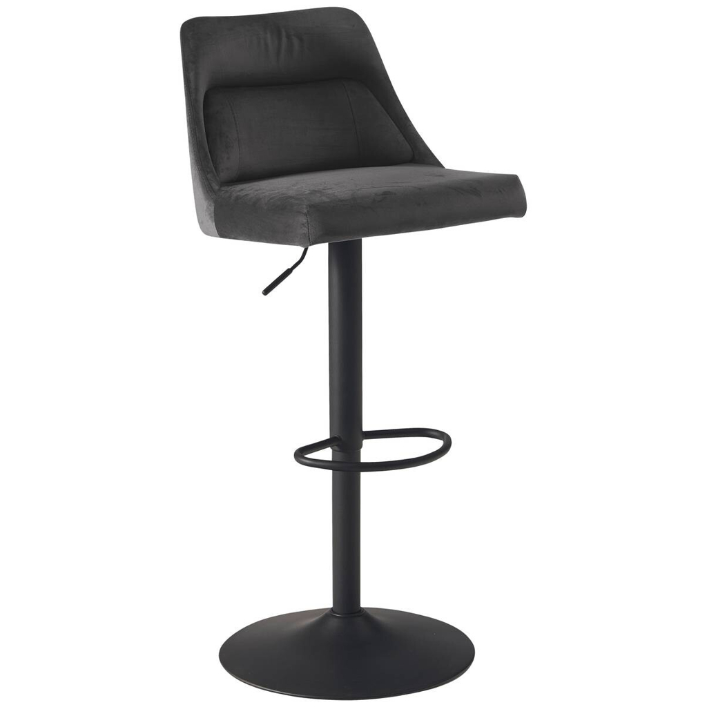 Barhocker schwarz Samt B/H/T: ca. 45x106x51 cm