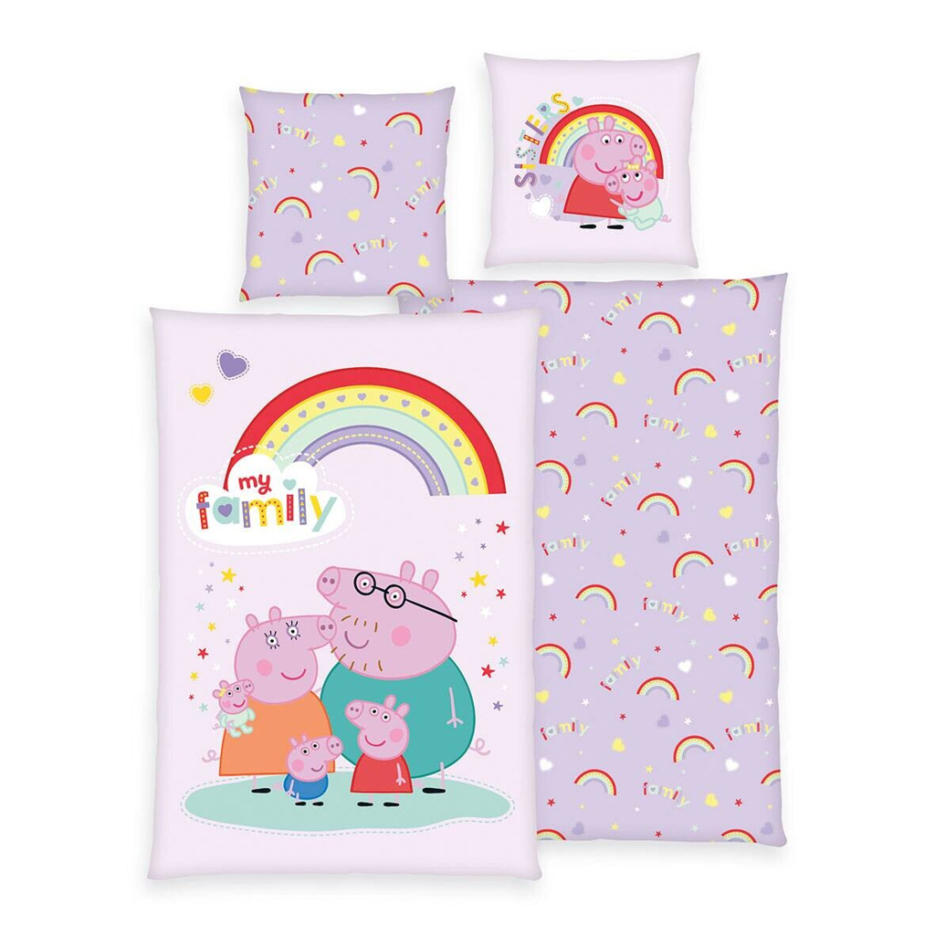 Baumwoll Bettwäsche Peppa Pig bunt Baumwolle