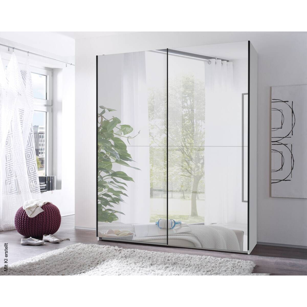 Schwebetürenschrank Noemi weiß B/H/T: ca. 215x210x60 cm