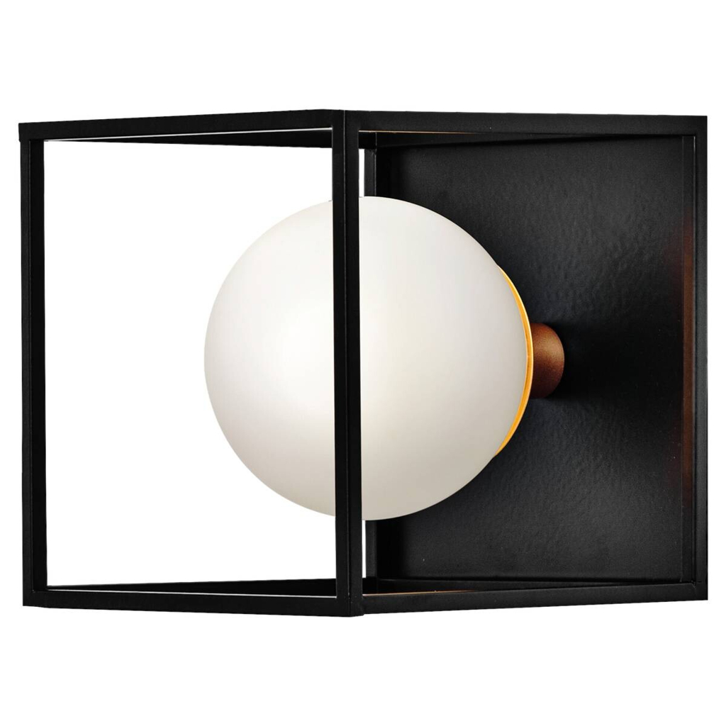 LEDVANCE Badezimmer-Wandleuchte Square schwarz weiß Metall Glas B/H/L: ca. 15x17,5x15 cm G9