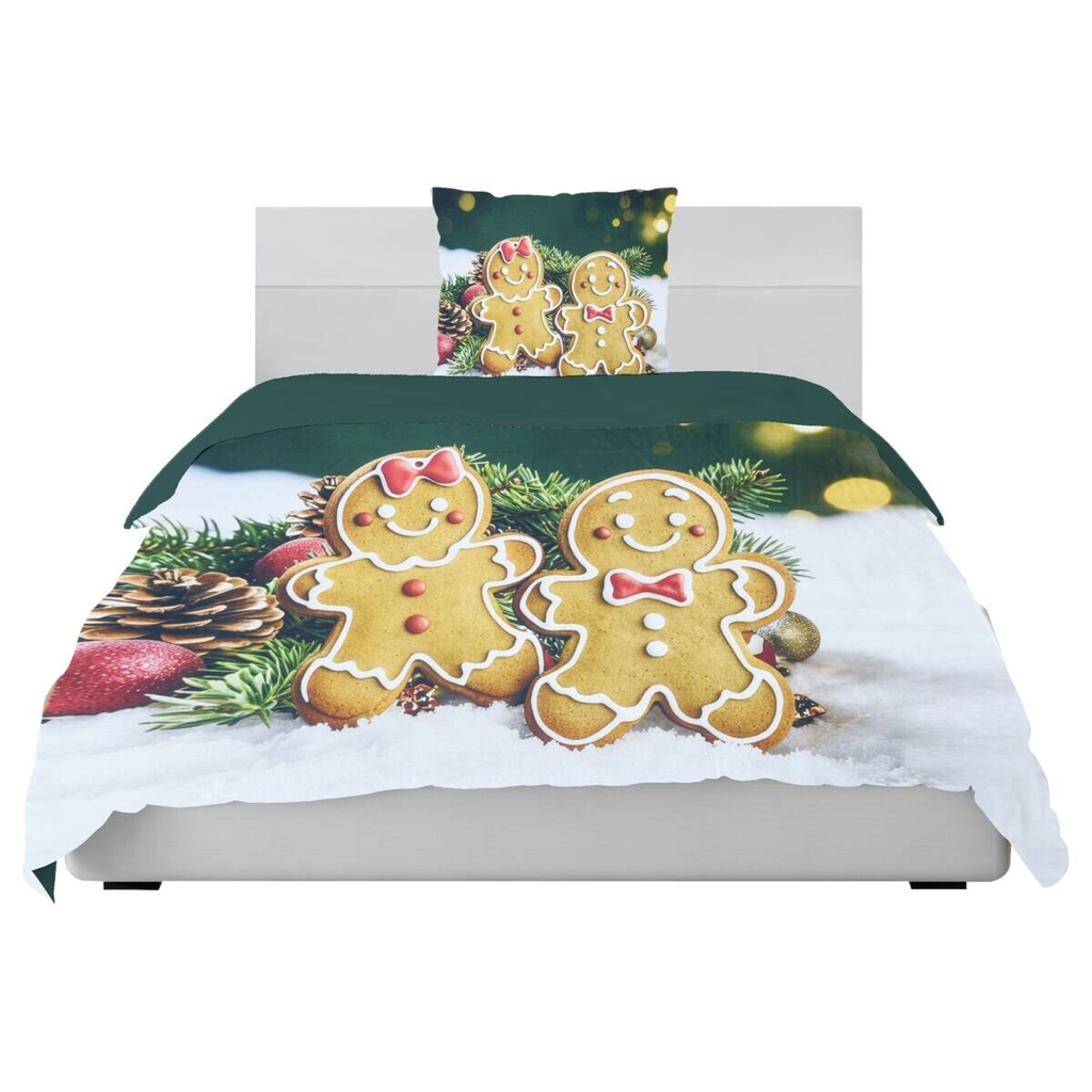 Microfaser Wende Bettwäsche Fleece grün Polyester B/L: ca. 135x200 cm