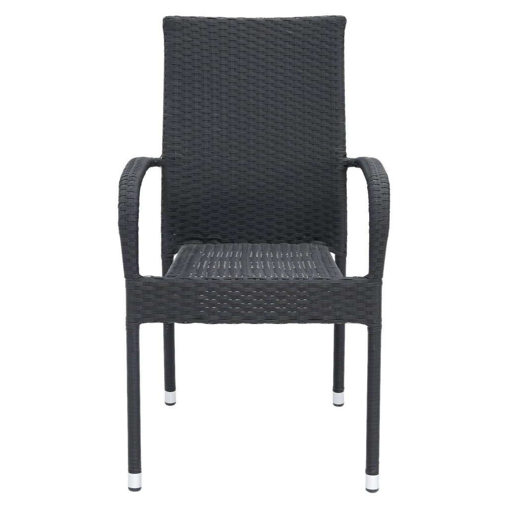 POCOline Gartenstuhl Palermo schwarz Polyrattan B/H/L: ca. 63x94x55 cm