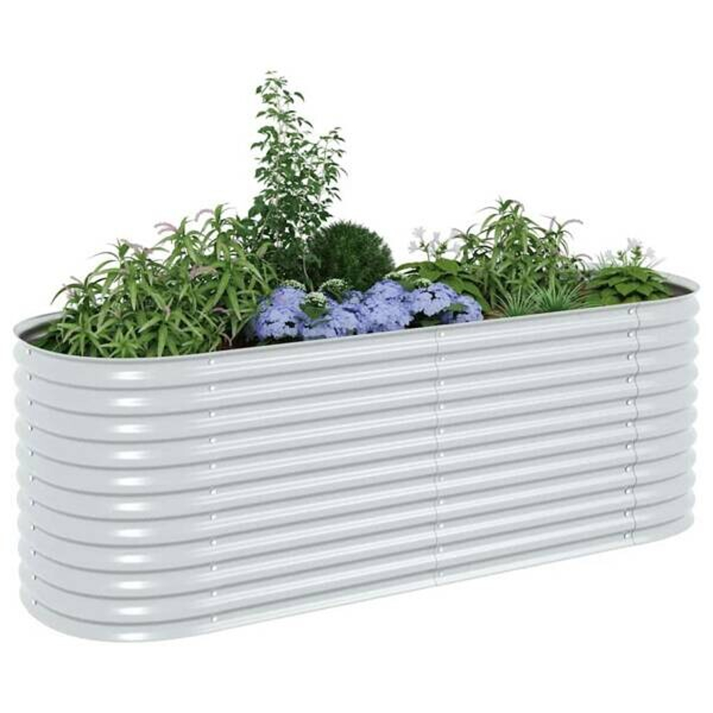 Garten-Hochbeet silber Stahl B/H/L: ca. 80x81x240 cm