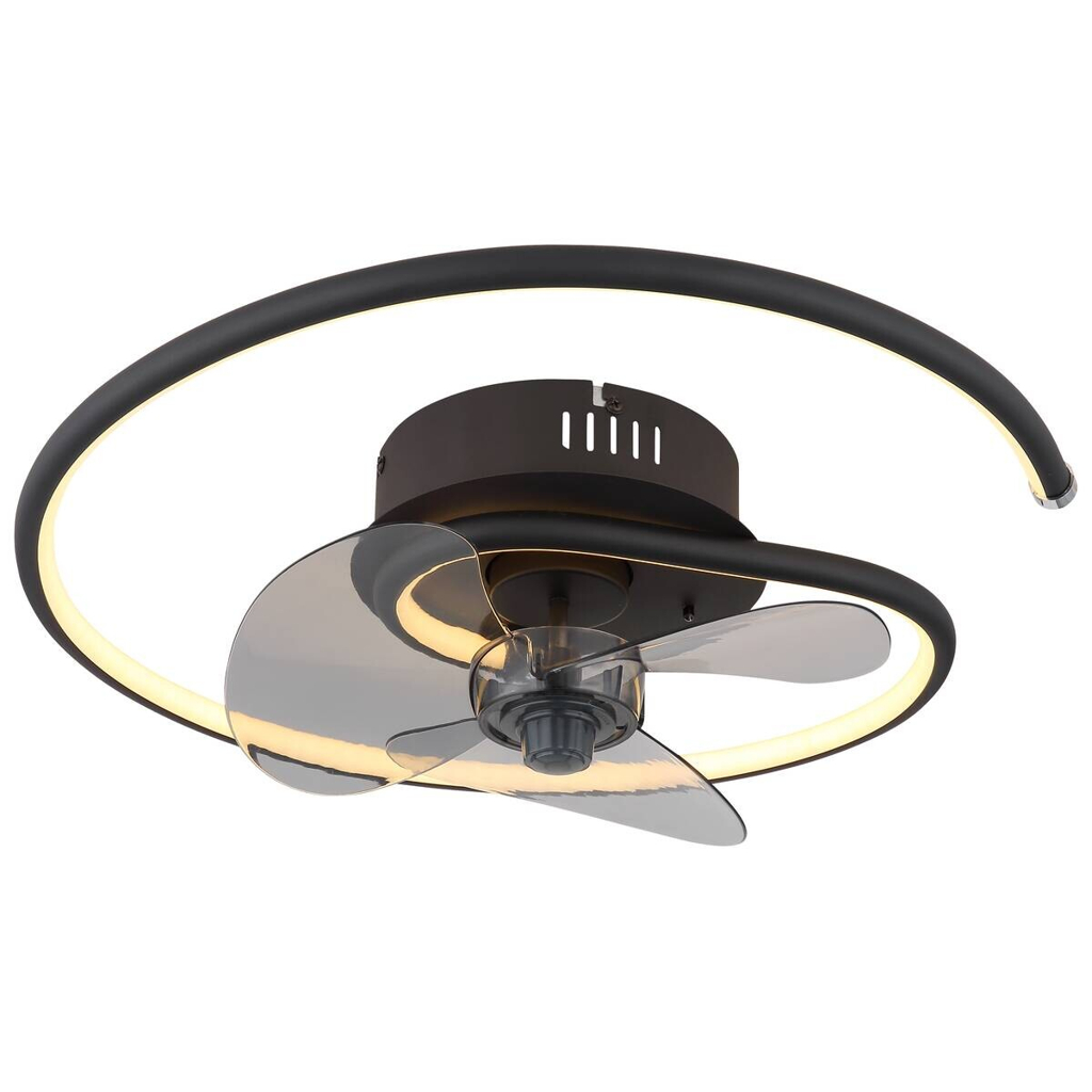 GLOBO Deckenventilator Opal schwarz H/D: ca. 13,9x45 cm max. 30 W