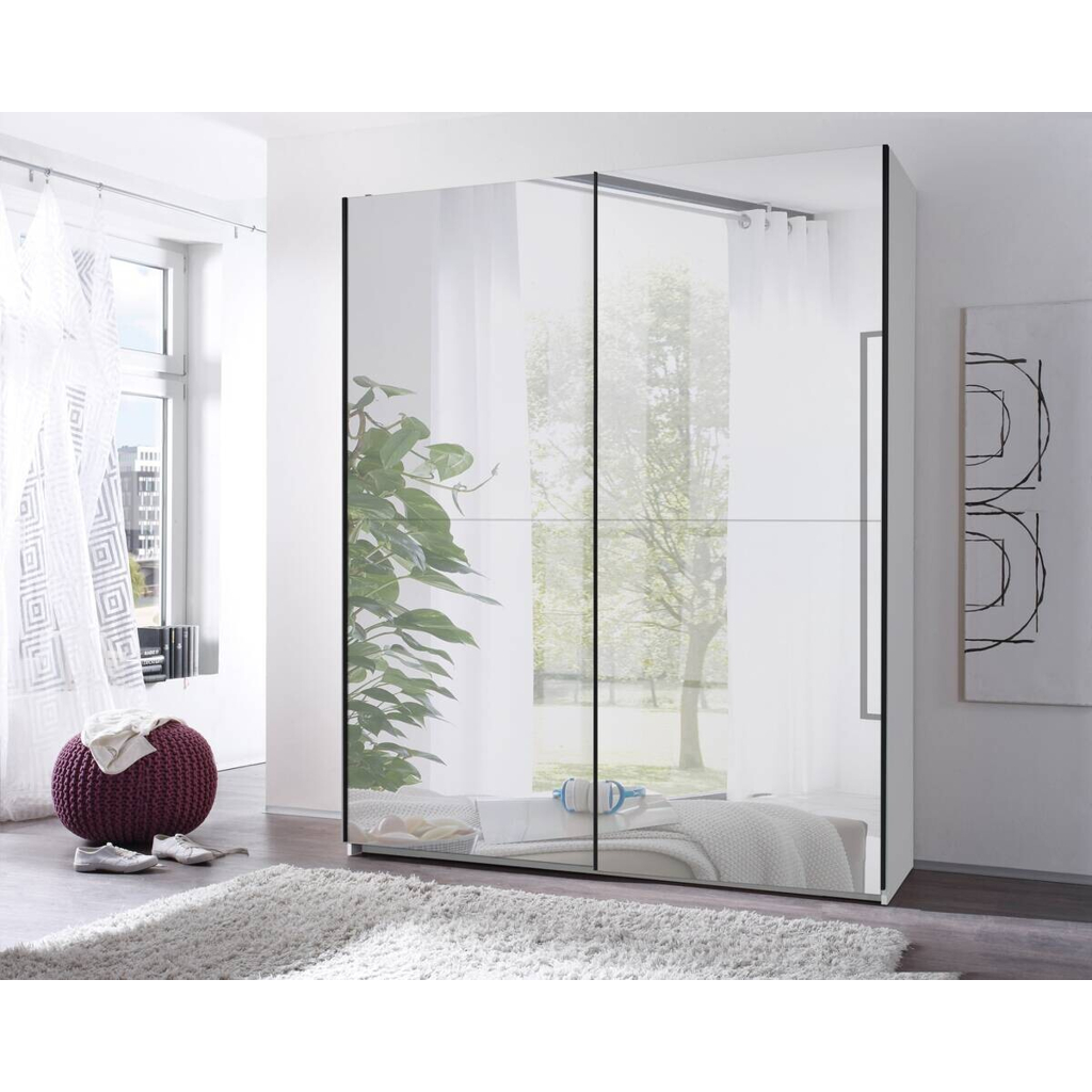 Schwebetürenschrank Noemi weiß B/H/T: ca. 215x210x60 cm