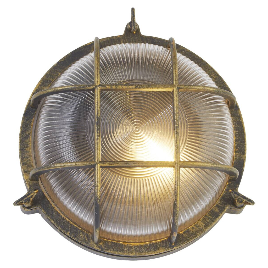 Searchlight Außenleuchte Bulkhead schwarz transparent Stahl Glas B/H/T: ca. 11x26,5x11 cm E27 1 Brennstellen