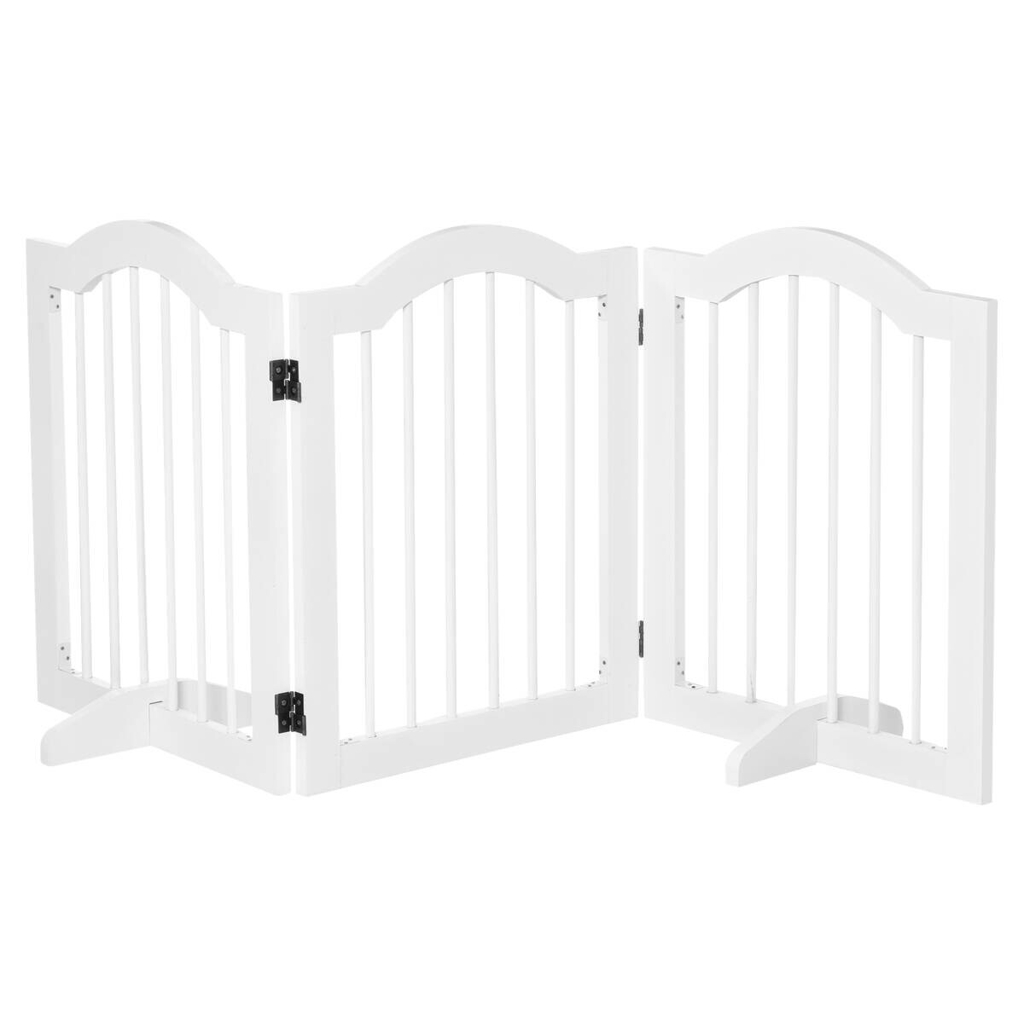PawHut Hunde-Schutzgitter weiß Polypropylen B/H/L: ca. 29,5x154,5x61 cm