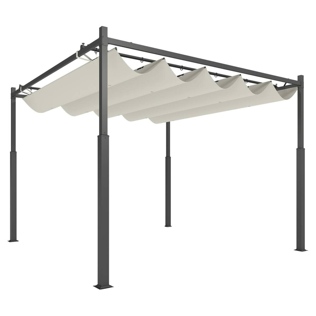 Outsunny Pergola cremeweiß Metall B/H/L: ca. 298x230x298 cm