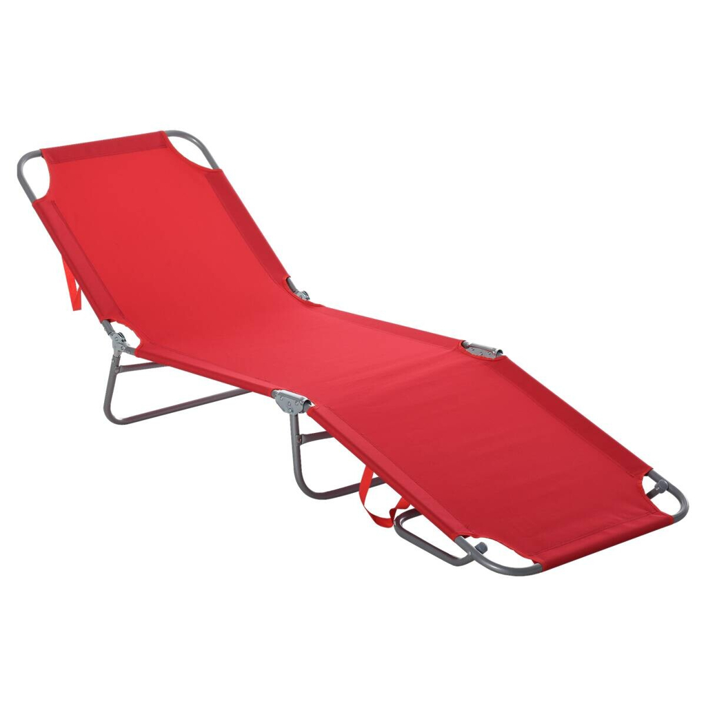 Outsunny Sonnenliege rot Polyester B/H/L: ca. 55x24x187 cm