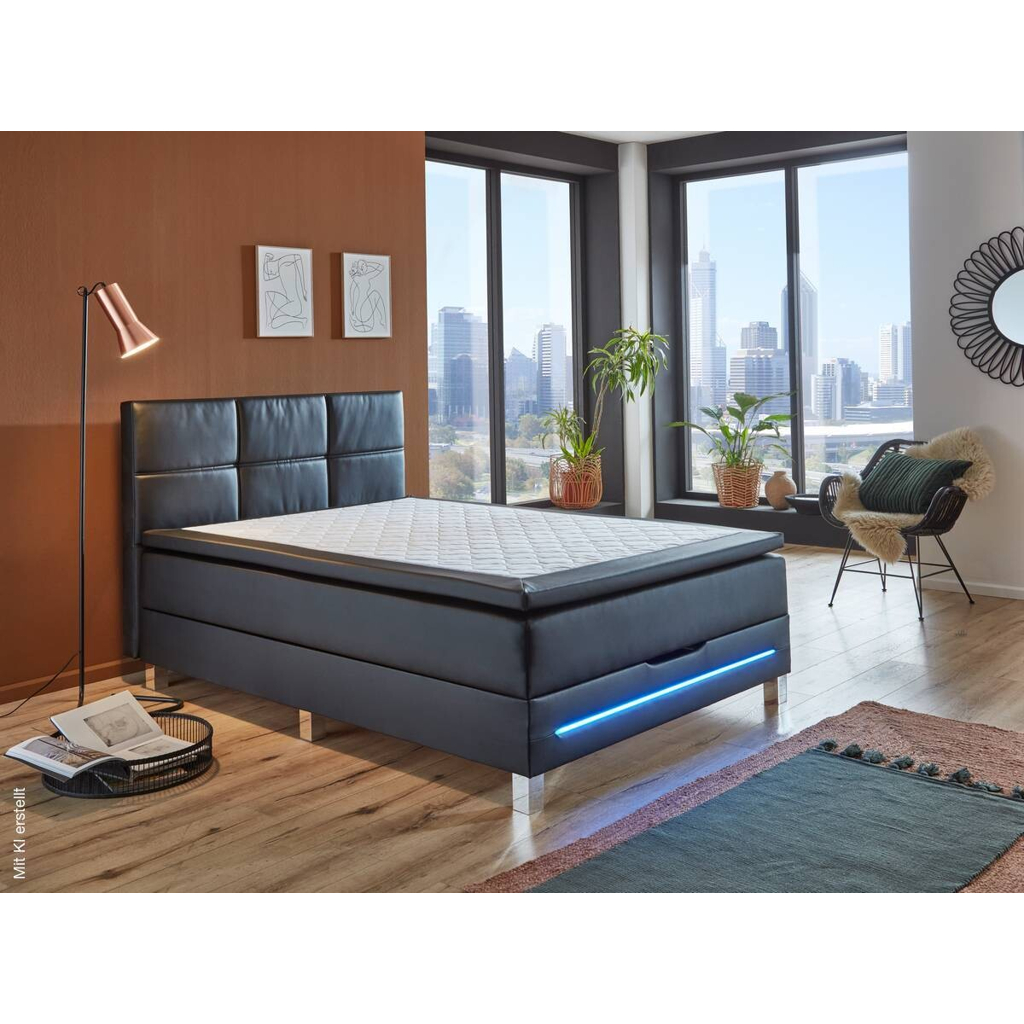 Boxbett Catania schwarz Liegefläche B/L: ca. 140x200 cm