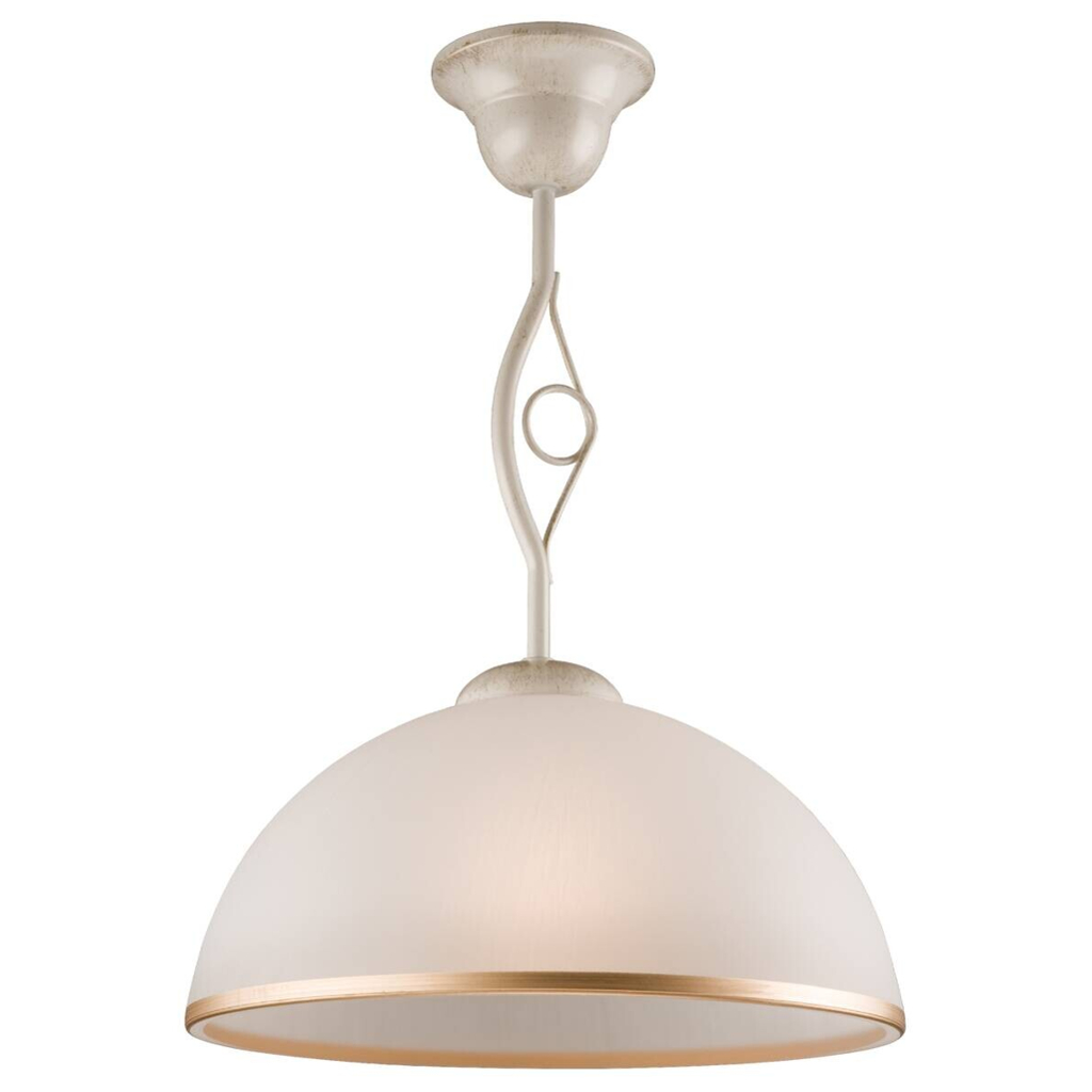 Lamkur Pendelleuchte Retro II weiß Stahl Glas H/L: ca. 45x32,5 cm E27 1 Brennstellen