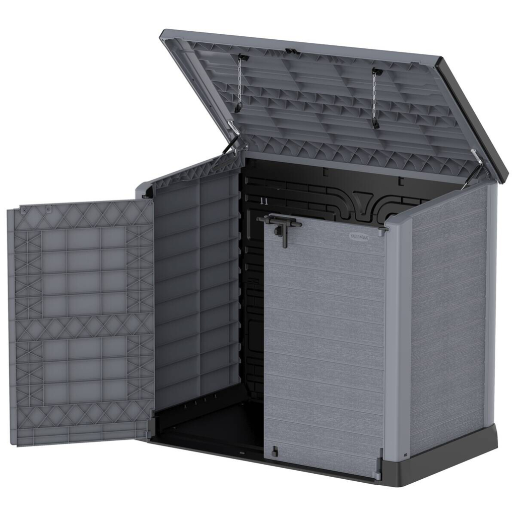 VCM Mülltonnenbox 2er StoreAway grau Kunststoff B/H/L: ca. 145x125x83 cm