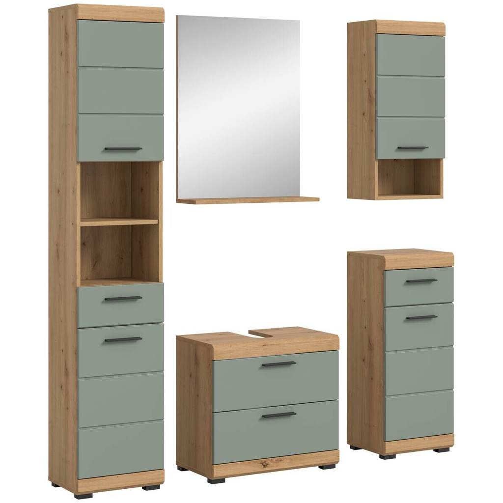 Badezimmer-Set Scout Eiche Artisan Nachbildung salbei Nachbildung B/H/T: ca. 164x191x37 cm