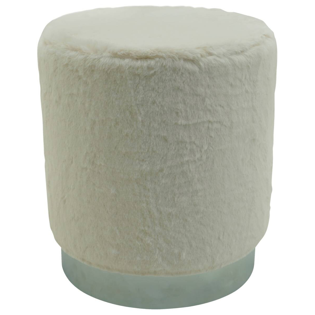 Sitzhocker elfenbein H/D: ca. 42x36 cm