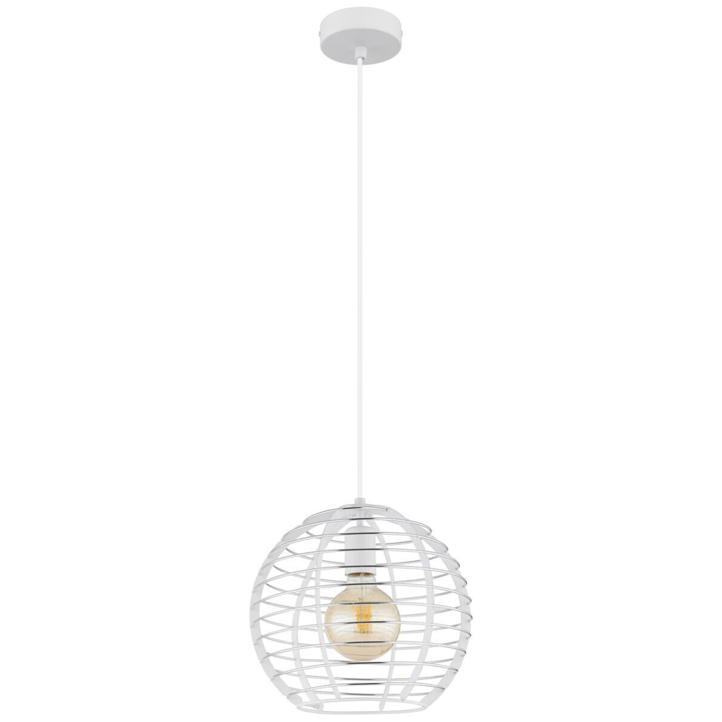 GLOBO Hängeleuchte Chrom weiß Metall Aluminium B/H/L: ca. 34x33x34 cm E27 1 Brennstellen
