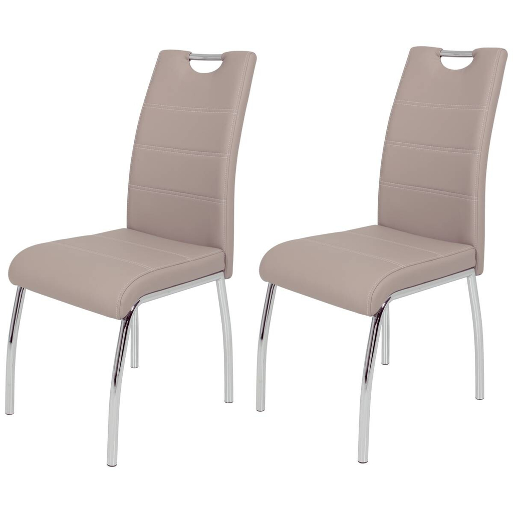 Stuhl Susi 2er Set Cappuccino Kunstleder B/H/T: ca. 44x98x61 cm