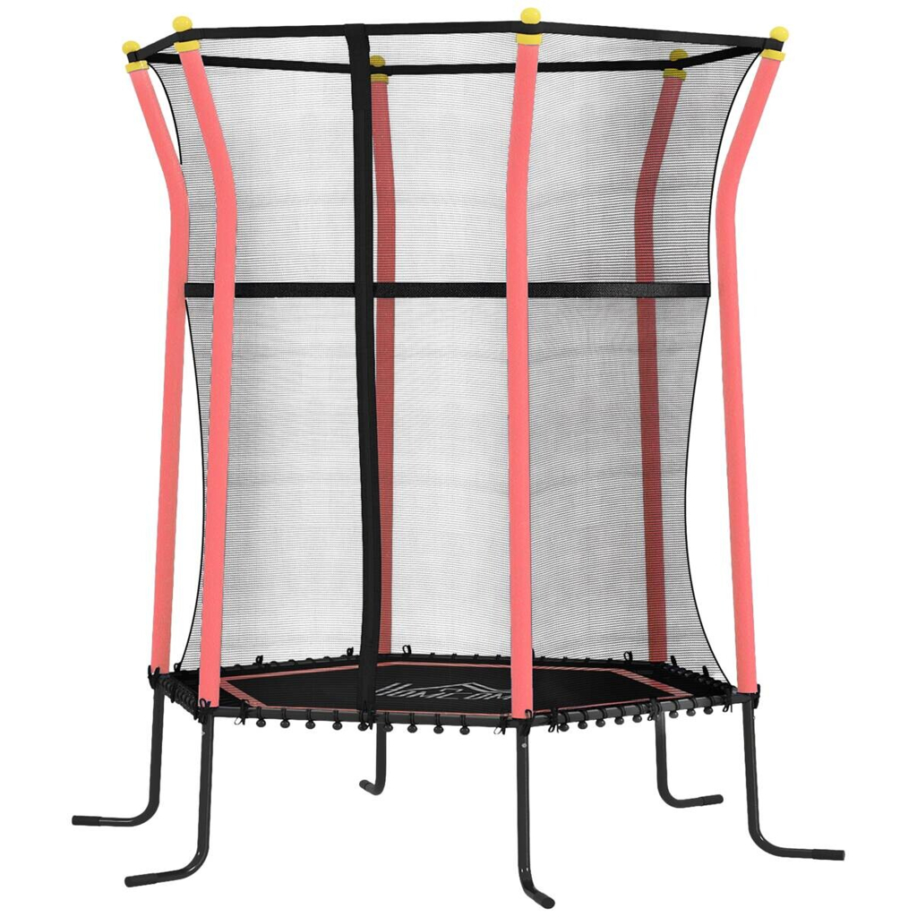 HOMCOM Kindertrampolin rot B/H/L: ca. 163,5x190x163,5 cm