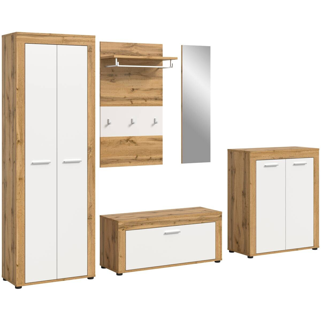 Garderobe JAM Eiche Wotan Nachbildung weiß B/H/T: ca. 185x191x35 cm
