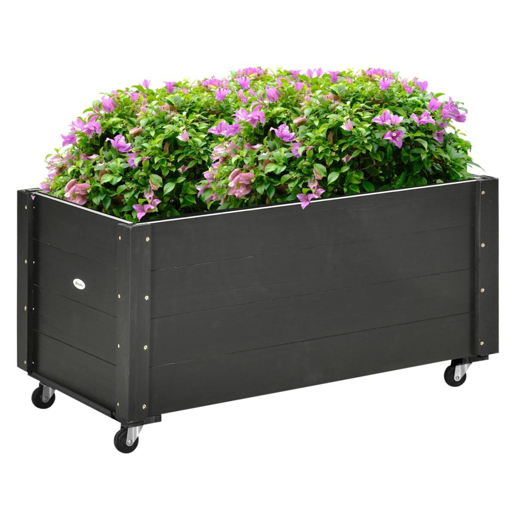 Outsunny Pflanzenbeet schwarz B/H/L: ca. 48x47x89 cm