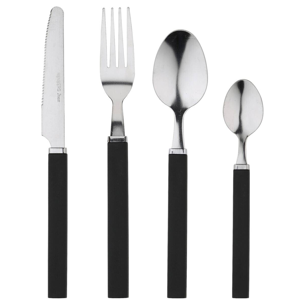 RENBERG Besteckset FUNNY BLACK schwarz Edelstahl 24 tlg.