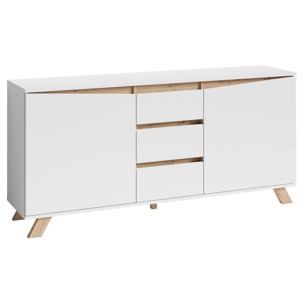 Sideboard VALENTIN weiß Eiche Nachbildung B/H/T: ca. 160x80x38 cm