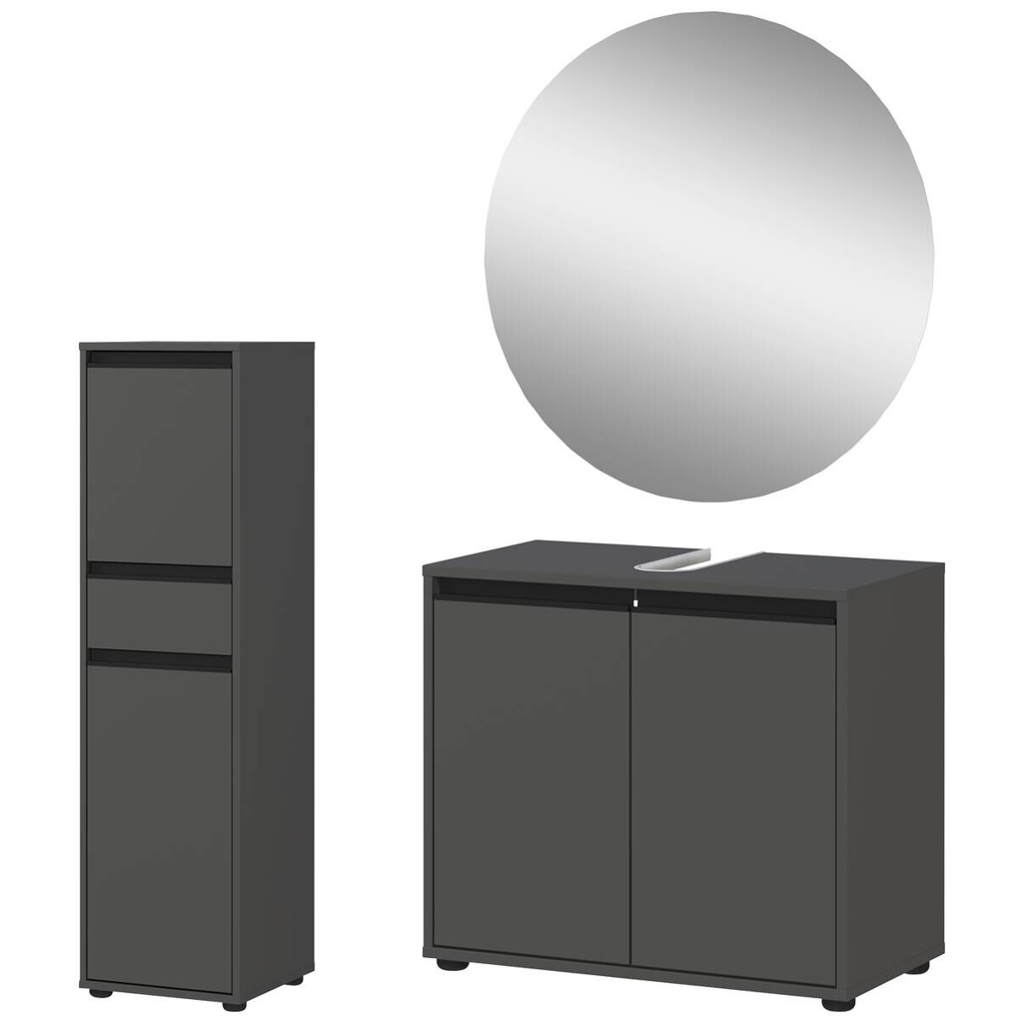 Badezimmer-Set 9943-547 Graphit B/H/T: ca. 108x200x34 cm